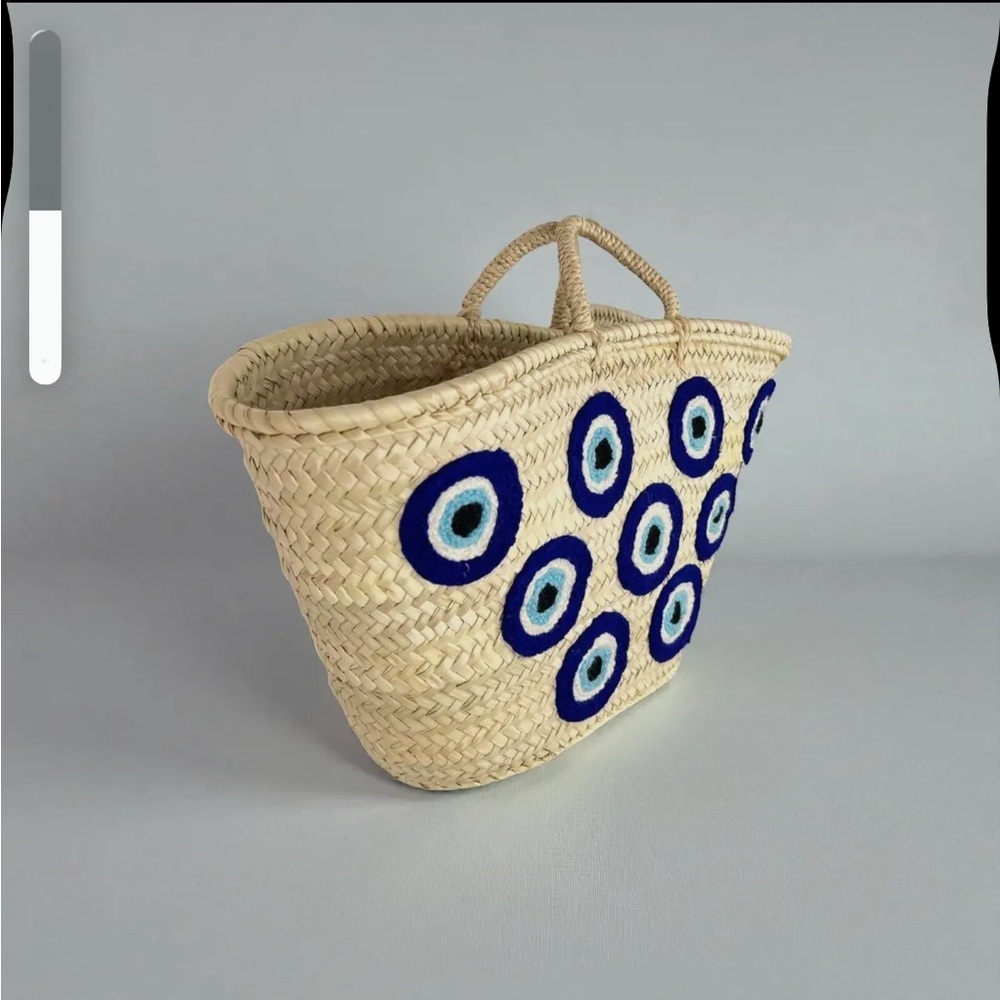 Handwoven Evil Eye Basket - Picture 2 of 3
